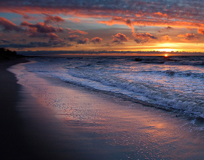 Sunset on the seacoast.
